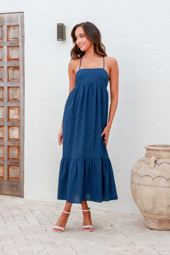FANCY COLUMN DRESS - MIDNIGHT