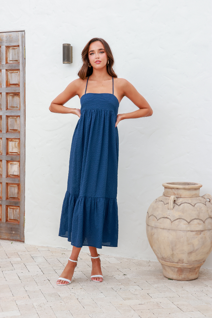 FANCY COLUMN DRESS - MIDNIGHT