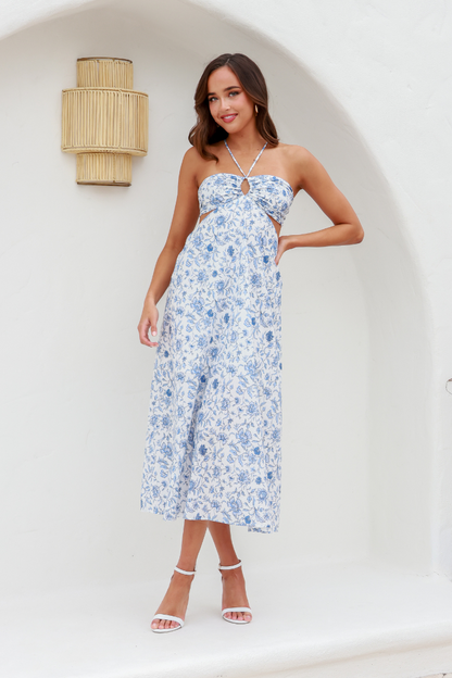 ALLURE COTTON DRESS - BLUE