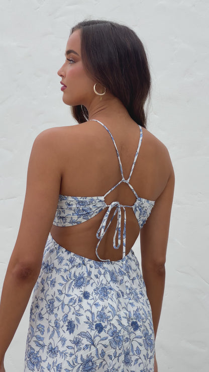 ALLURE COTTON DRESS - BLUE